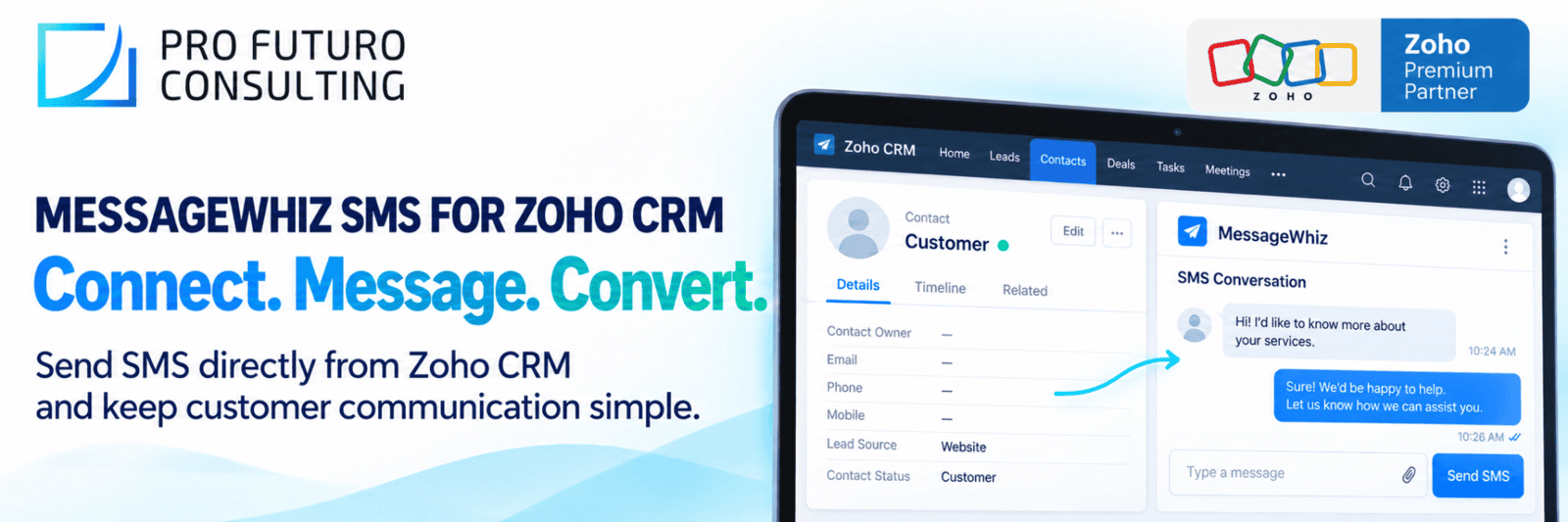MessageWhiz SMS for Zoho CRM: Simplify Customer Messaging  